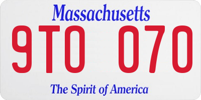 MA license plate 9TO070