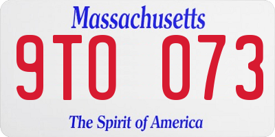 MA license plate 9TO073