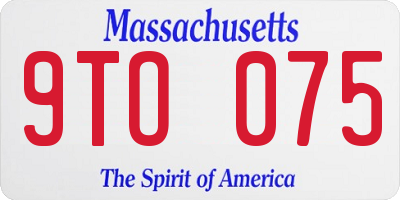 MA license plate 9TO075