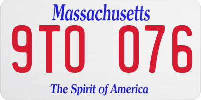 MA license plate 9TO076