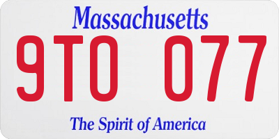 MA license plate 9TO077