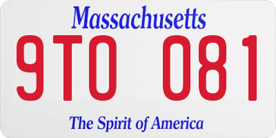 MA license plate 9TO081