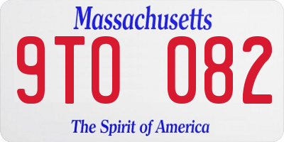 MA license plate 9TO082
