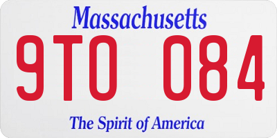 MA license plate 9TO084