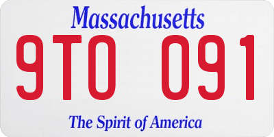 MA license plate 9TO091
