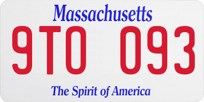 MA license plate 9TO093