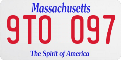 MA license plate 9TO097