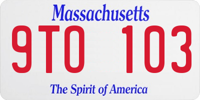 MA license plate 9TO103