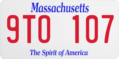 MA license plate 9TO107