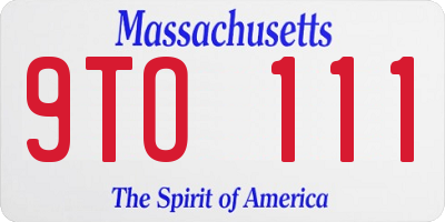 MA license plate 9TO111