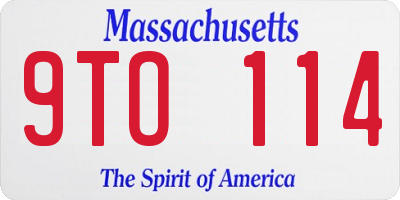 MA license plate 9TO114