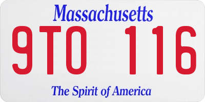 MA license plate 9TO116
