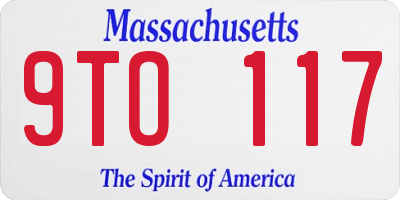 MA license plate 9TO117