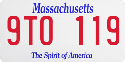 MA license plate 9TO119
