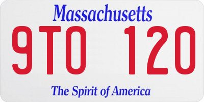 MA license plate 9TO120