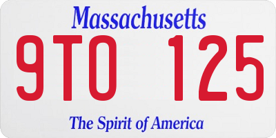 MA license plate 9TO125