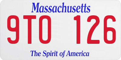 MA license plate 9TO126