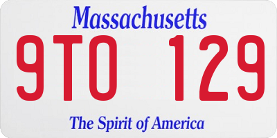 MA license plate 9TO129