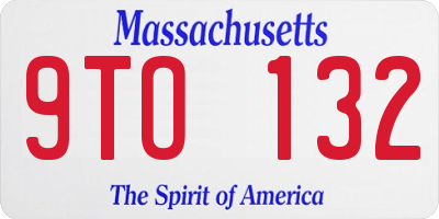 MA license plate 9TO132