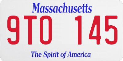 MA license plate 9TO145