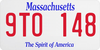 MA license plate 9TO148