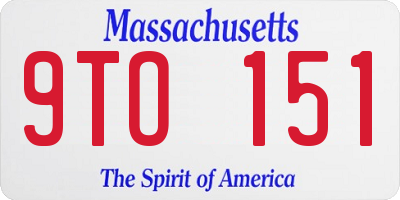 MA license plate 9TO151