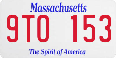 MA license plate 9TO153