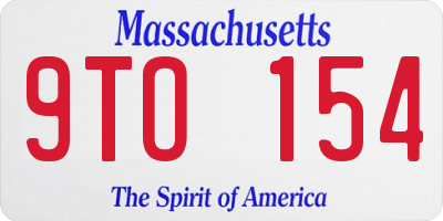MA license plate 9TO154