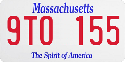 MA license plate 9TO155