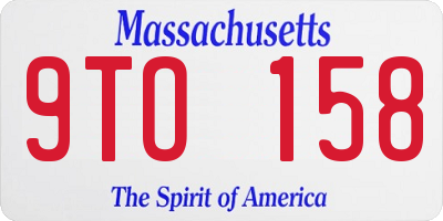 MA license plate 9TO158