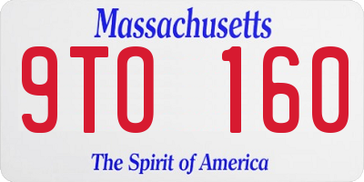 MA license plate 9TO160