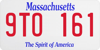 MA license plate 9TO161