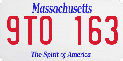 MA license plate 9TO163