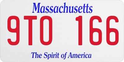 MA license plate 9TO166