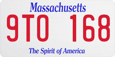 MA license plate 9TO168