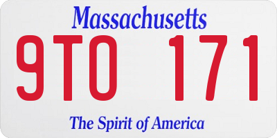 MA license plate 9TO171