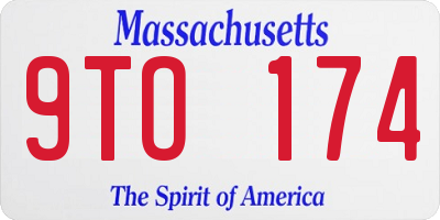 MA license plate 9TO174