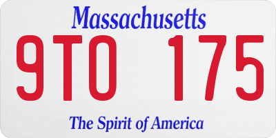 MA license plate 9TO175