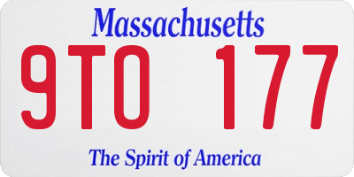 MA license plate 9TO177