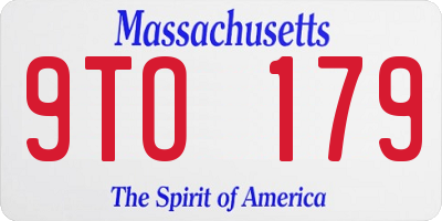 MA license plate 9TO179