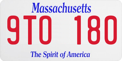 MA license plate 9TO180