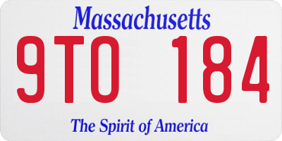 MA license plate 9TO184