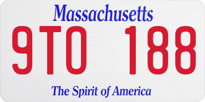 MA license plate 9TO188
