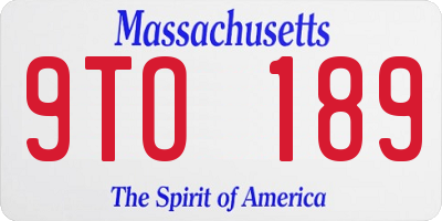 MA license plate 9TO189