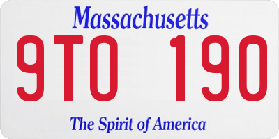 MA license plate 9TO190