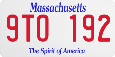 MA license plate 9TO192