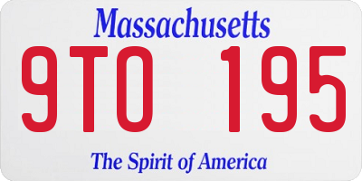 MA license plate 9TO195