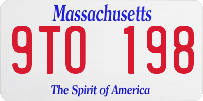 MA license plate 9TO198