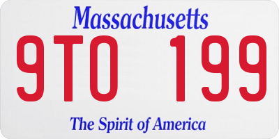 MA license plate 9TO199