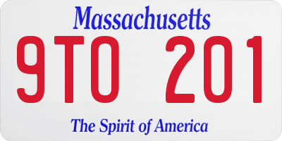 MA license plate 9TO201